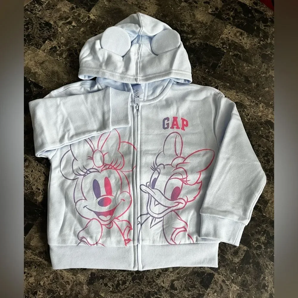 Gap Kids Minnie Mouse Daisy Duck Graphic Front Besties Cotton Jacket &Jogger Set